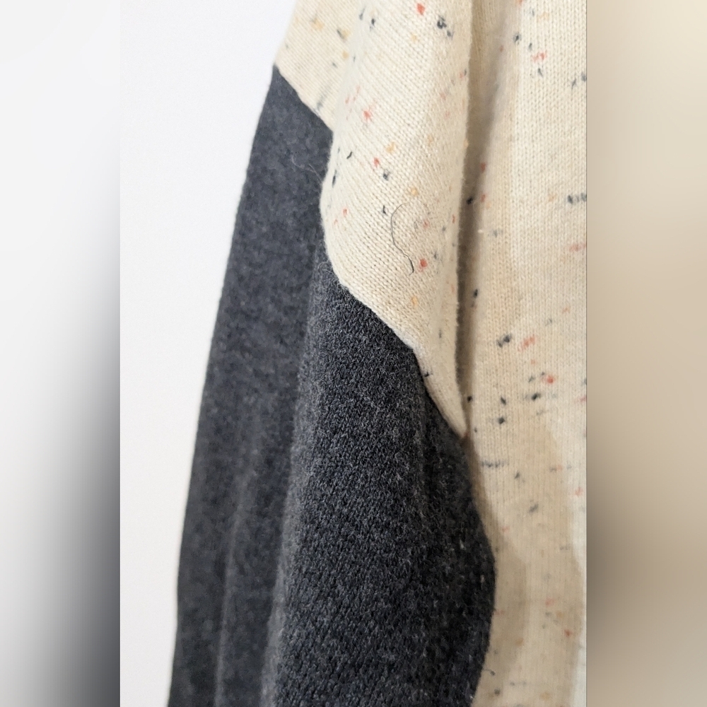 Cath Kidston Sz M Speckled Drop Shoulder Contrast Sleeve Sweater Wool Blend - Picture 3 of 7